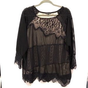 Lane Bryant Black Lace Top Size 22/24
